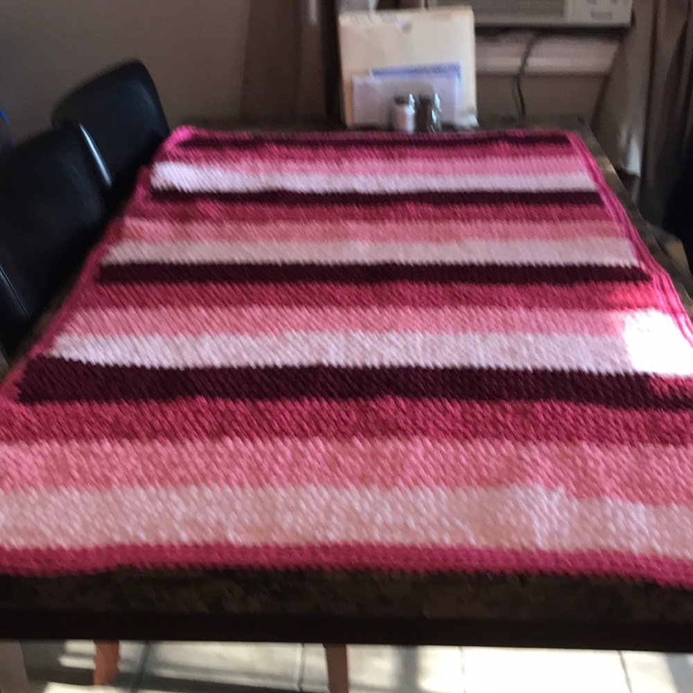 Crocheted baby to toddler girl blanket